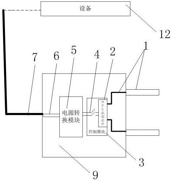 一種nfc認(rèn)證的電源電纜插頭及配套插座的制作方法附圖