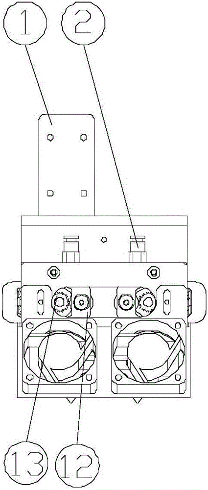 一種可調(diào)平的3d打印機(jī)的雙打印頭的制作方法附圖