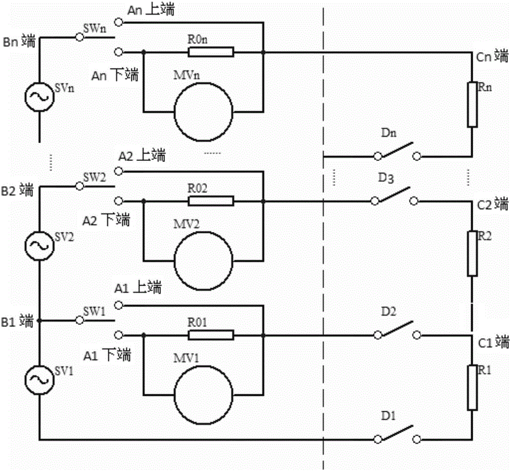 一種電池管理測(cè)試系統(tǒng)的被動(dòng)均衡電路的制作方法附圖