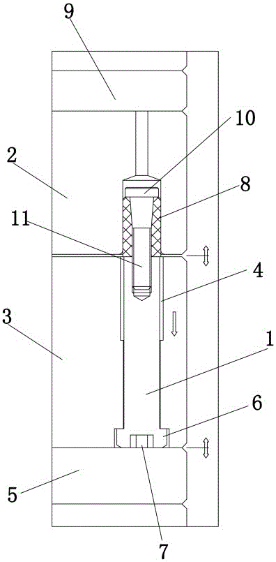 一種控制開(kāi)合模的簡(jiǎn)易機(jī)構(gòu)的制作方法附圖