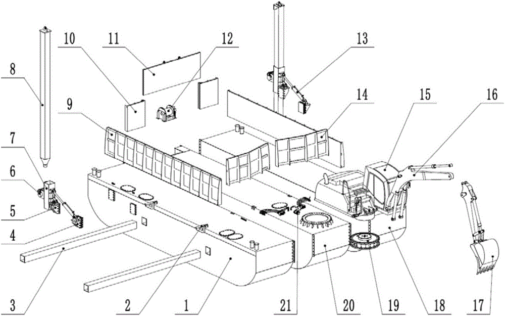 挖運(yùn)一體船的制作方法附圖