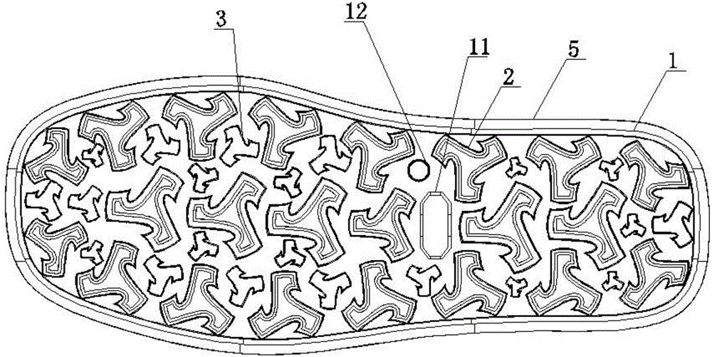 一種具有三角防滑底紋的鞋底的制作方法附圖