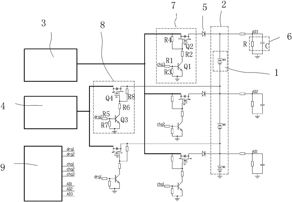 鋰電池均衡充電控制電路的制作方法附圖